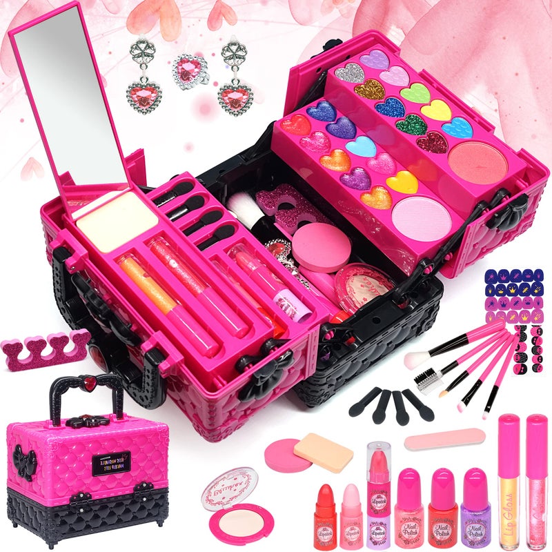 ROKKES Makeup Kit Toys for Girls - Kids Makeup Kit for Girl Washable Real Make-up Kit Toy for Little Girls  Toddler Make up & Non-Toxic Cosmetic Set  Age4-12 Year Olds Child Birthday Gift - Image 1